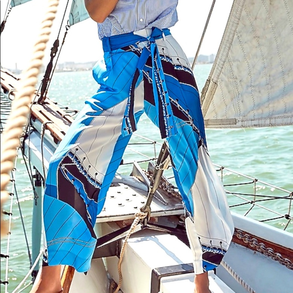 NWT Jcrew Blue Regatta casual wide leg pants sz. 4